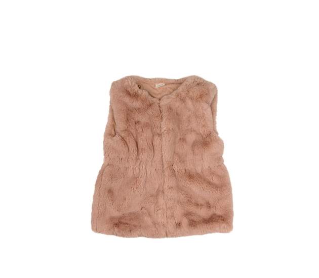 Růžová chlupatá vesta Next