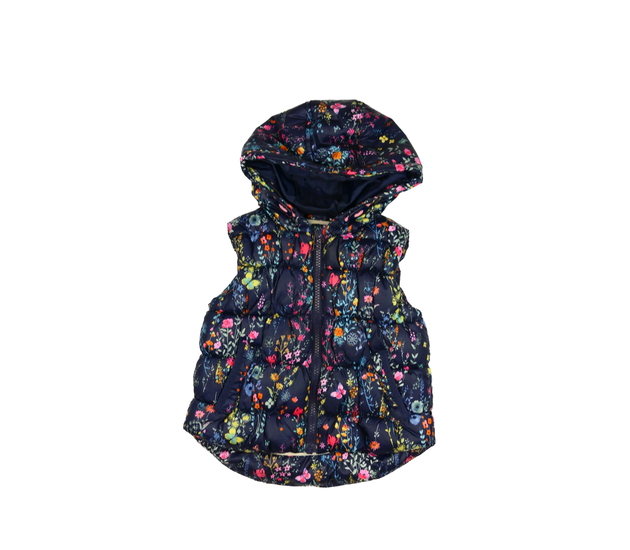 Tmavě modrá prošívaná květinová vesta Next