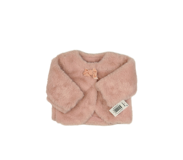 Růžové chlupaté bolerko 