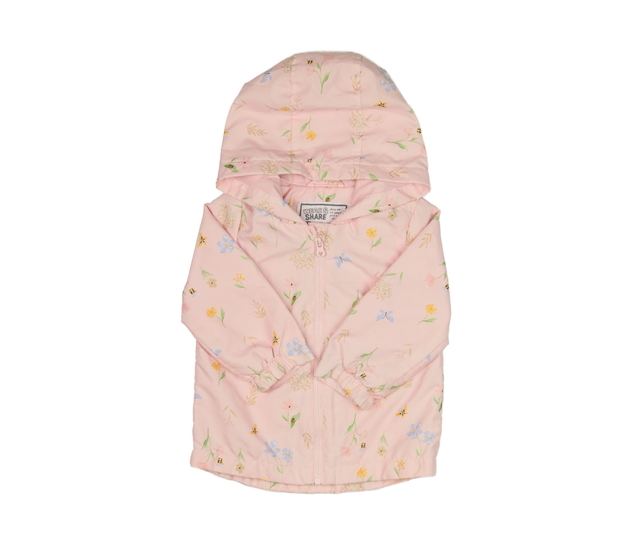 Růžová květinová přechodová bunda F&F