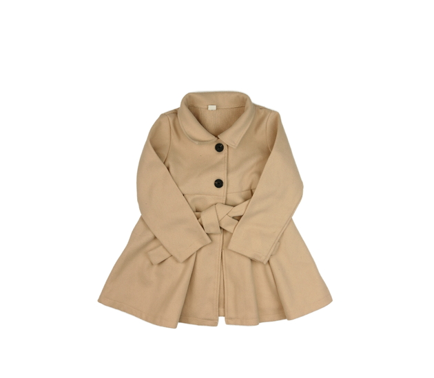 Hnědý přechodový kabátek vzadu s mašlí