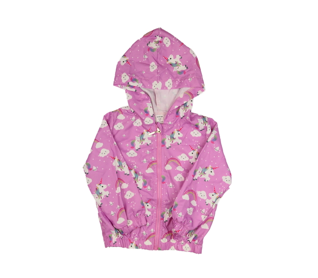 Růžová slabá větrovka s jednorožci