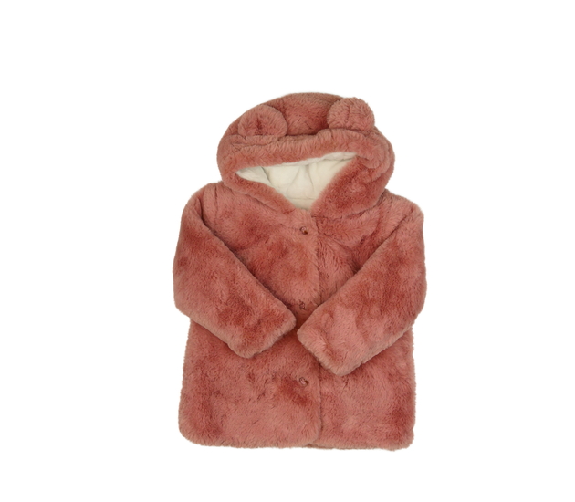 Růžový chlupatý kabátek s oušky Nutmeg