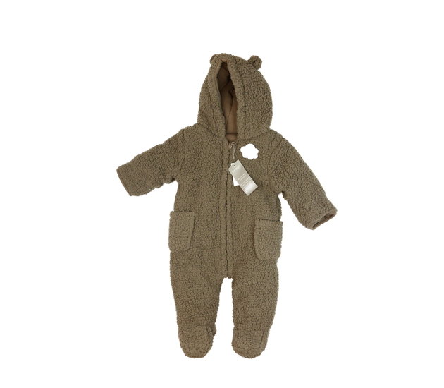 Nová hnědá zimní chlupatá kombinéza George