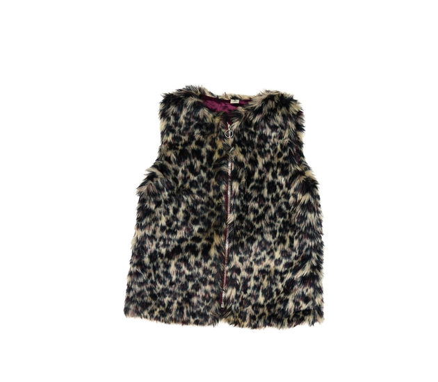 Zvířecí vzorovaná chlupatá vesta Tu