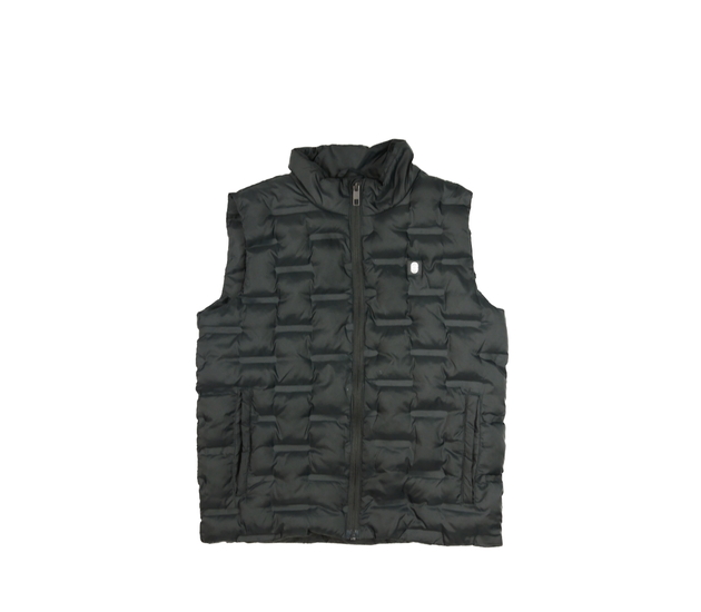 Tmavě šedá prošívaná přechodová vesta