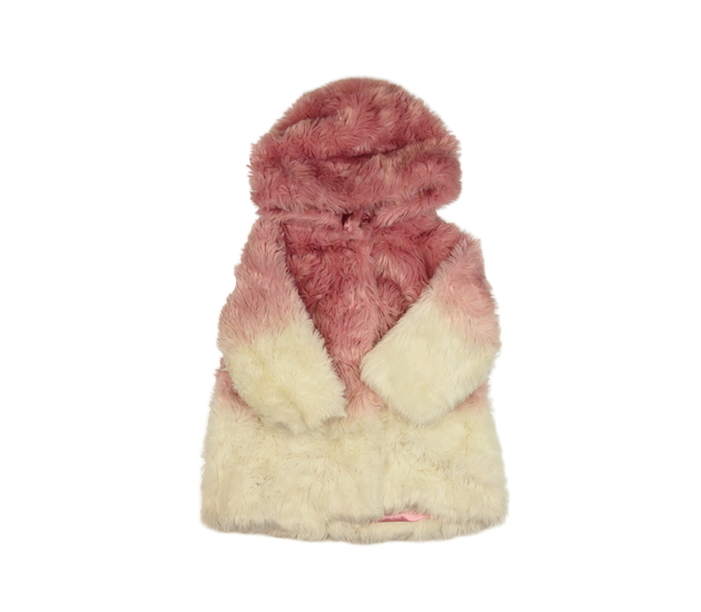 Chlupatá růžovo-krémová bundička 