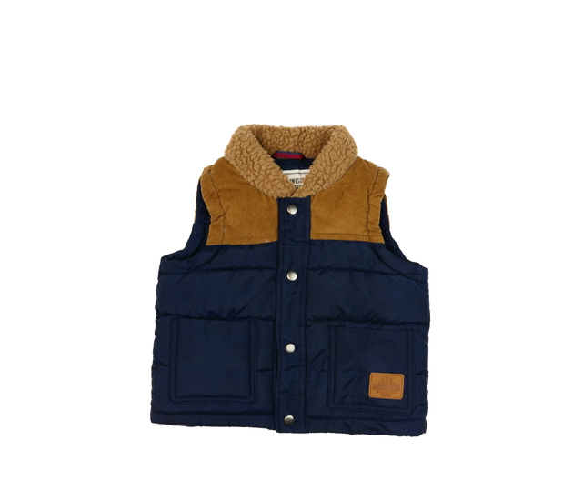 Zimní hnědo-modrá vesta