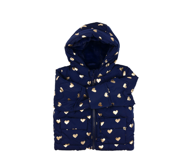 Tmavě modrá zimní bunda se srdci George