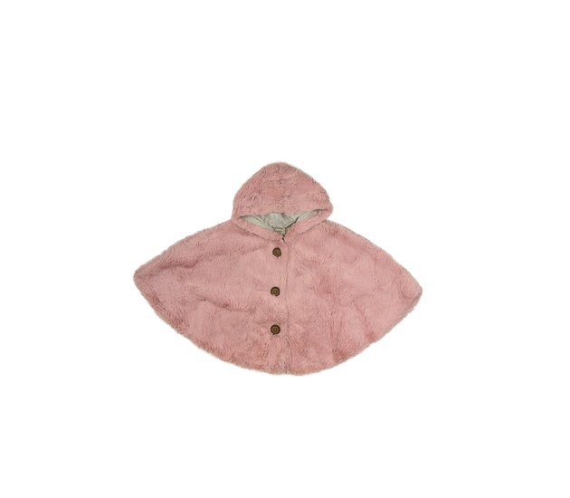 Růžové chlupaté pončo Next