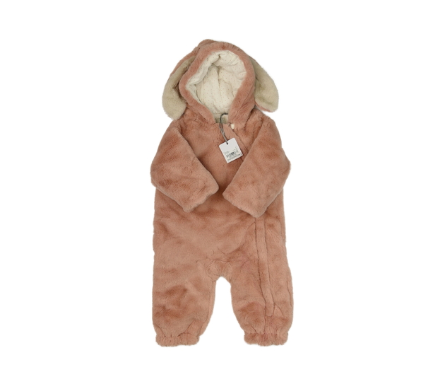 Nový růžový chlupatý overal Tu