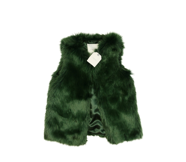 Nová zelená chlupatá vesta Next