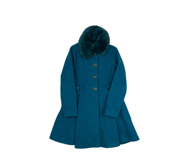 Krásný tyrkysově modrý kabát Monsoon 