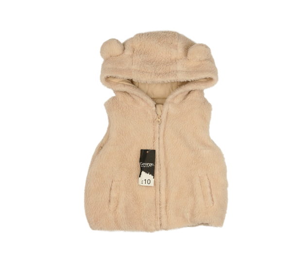 Nová hnědá chlupatá vesta George