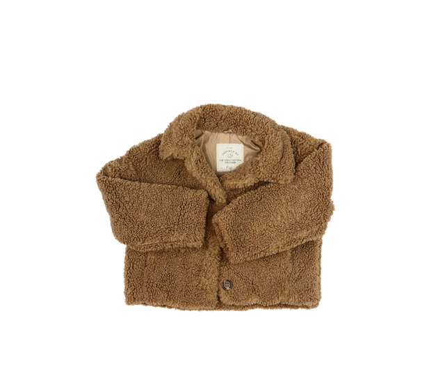 Hnědá beránková crop bunda George