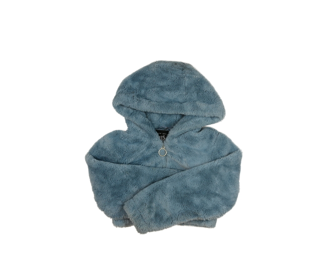 Modrá chlupatá crop bundička New Look 