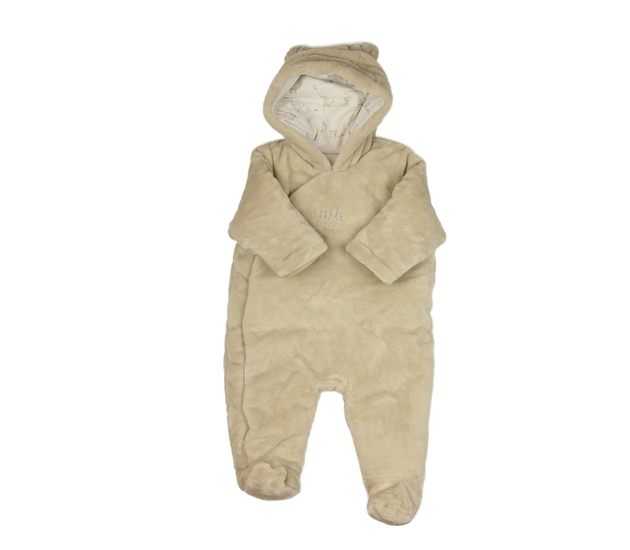 Hnědý chlupatý zimní overal Mothercare