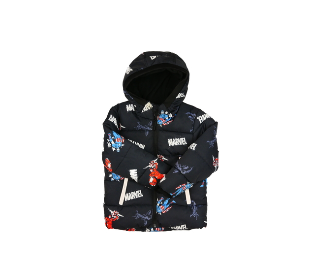 Černá prošívaná zimní bunda Marvel Primark 