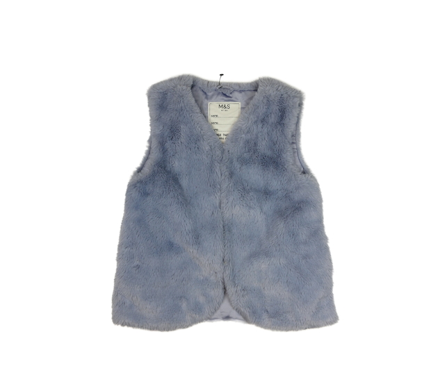 Modrá chlupatá vesta M&S