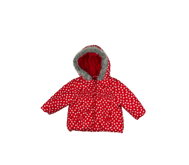 Červená květinová zimní bunda Mothercare