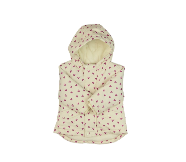 Krémová zimní bunda se srdíčky Primark