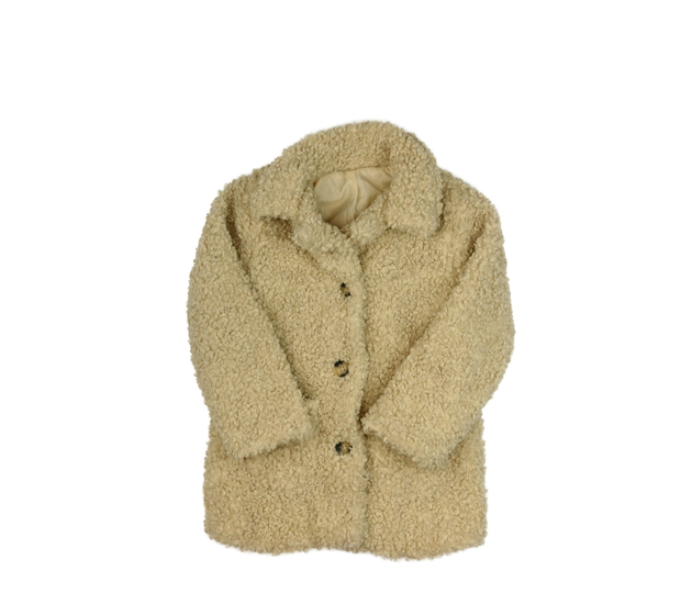 Světle hnědý beránkový kabátek 