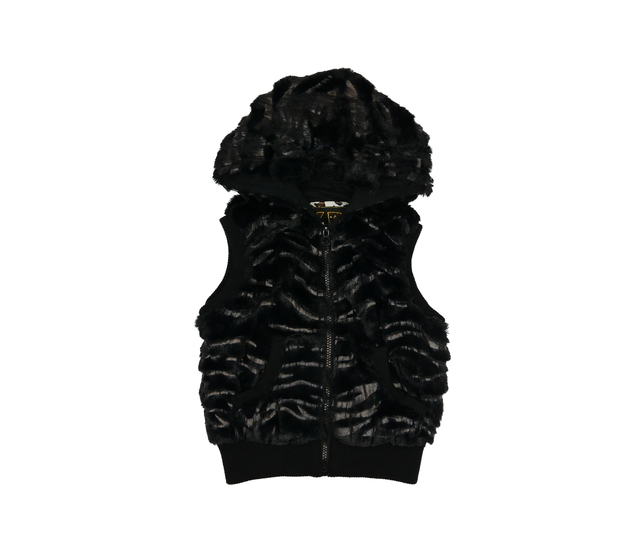 Černá chlupatá vesta Primark 