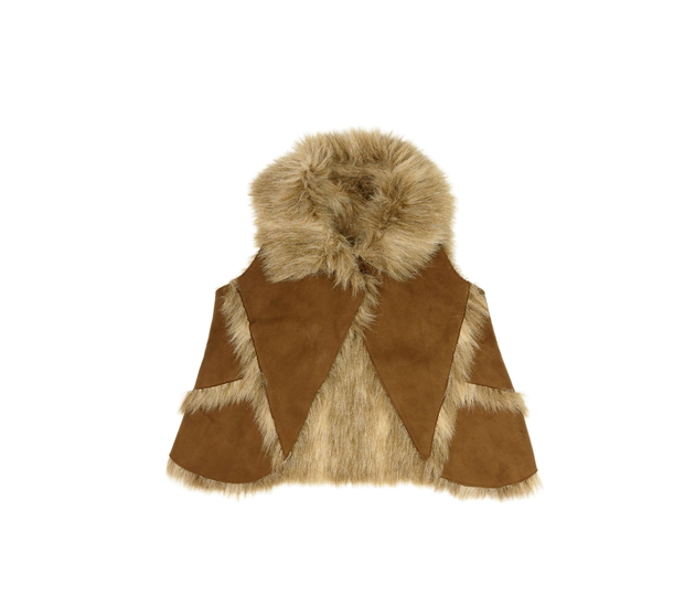 Hnědá chlupatá vesta