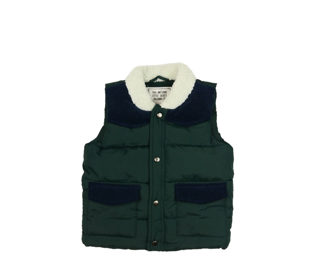 Tmavě zelená prošívaná vesta