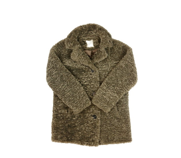 Hnědý beránkový kabát Next