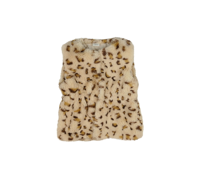 Hnědá vzorovaná chlupatá vesta Next