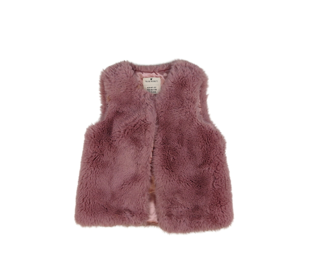 Růžová chlupatá vesta 