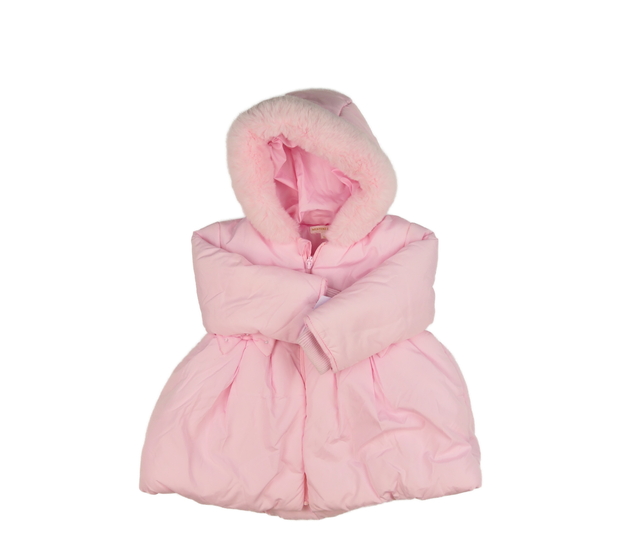 Růžová zimní bunda s mašlemi Mintini Baby