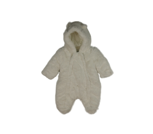Bílý chlupatý zimní overal do 2,7 kg George