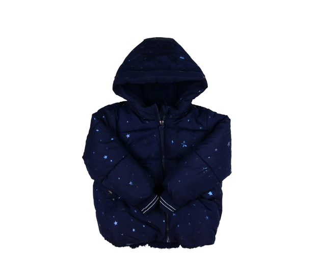 Tmavě modrá zimní bunda s hvězdami 