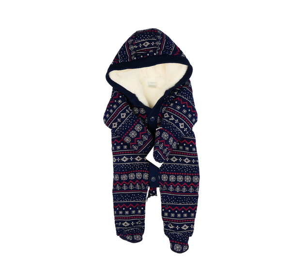 Nový modrý vzorovaný zimní overal 