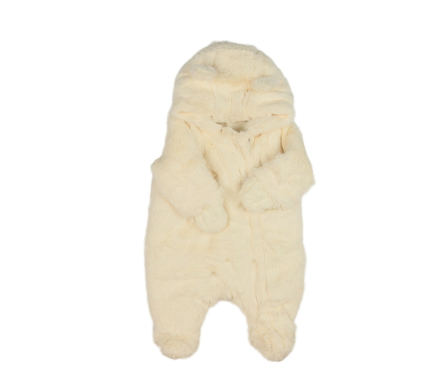 Krémový chlupatý zimní overal Mothercare