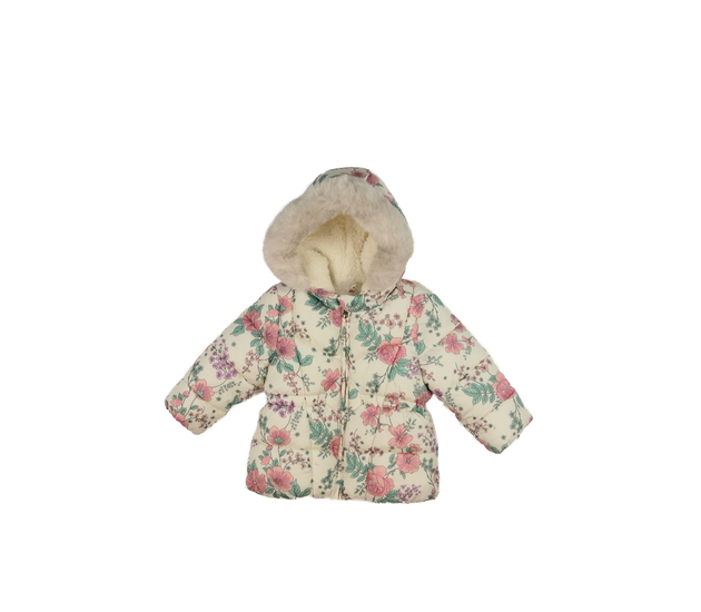 Krémová květinová zimní bunda F&F