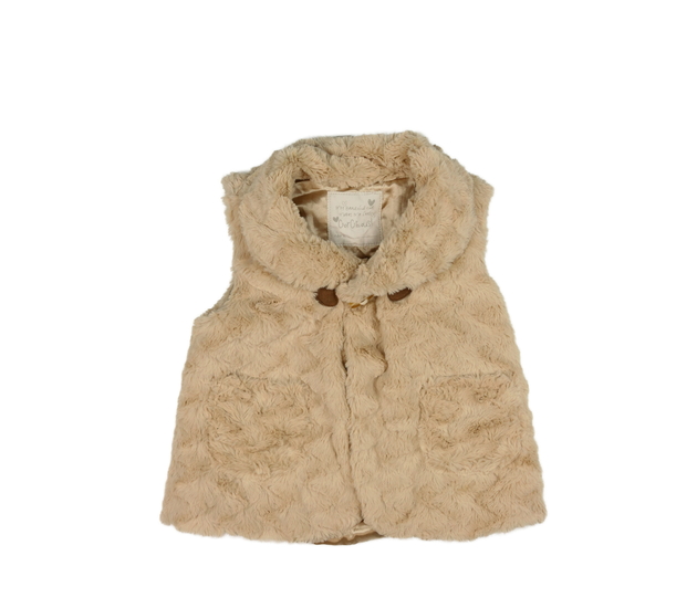 Hnědá chlupatá vesta 