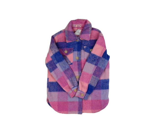 Růžovo-modrý košilový kabátek Primark 