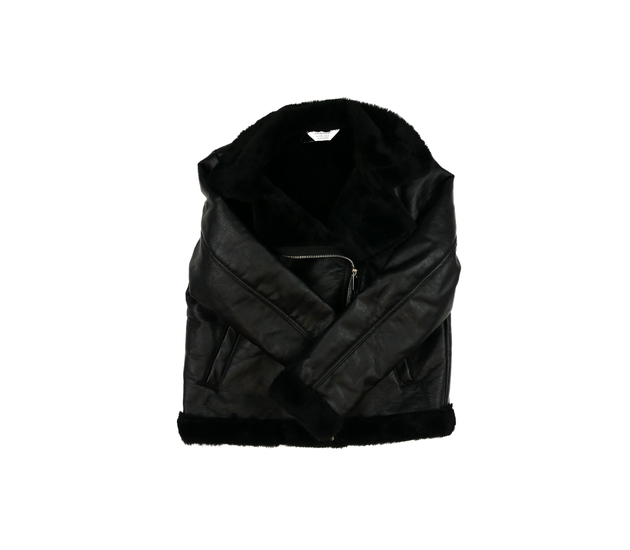 Černá koženková zimní bunda Primark 