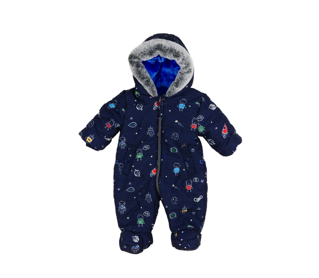 Tmavě modrá zimní kombinéza s obrázky George