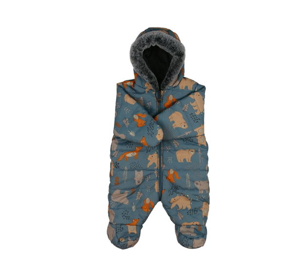 Modrá zimní kombinéza se zvířátky Nutmeg