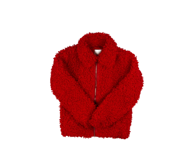 Červený beránkový kabátek River Island 