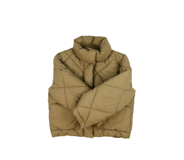 Hnědá prošívaná zimní bunda Zara