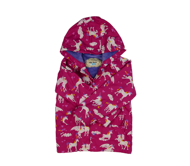 Růžová nepromokavá bunda s jednorožci