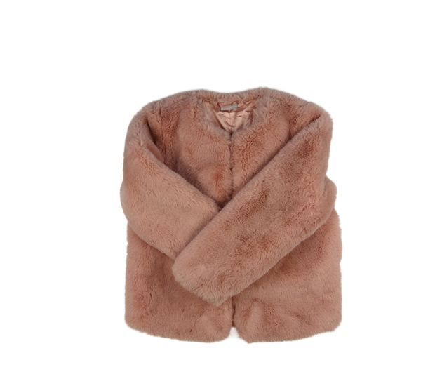 Růžový chlupatý kabátek 