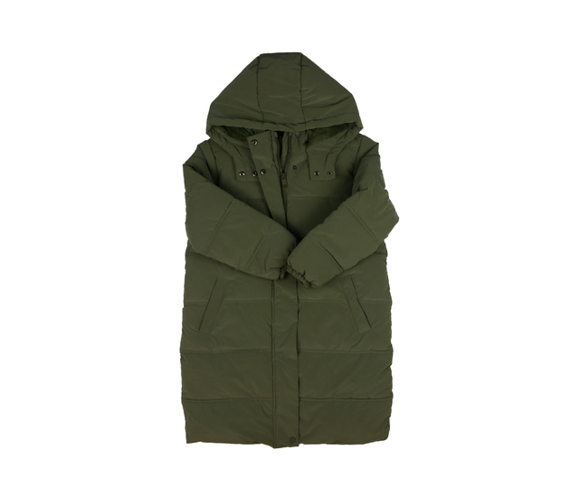 Zelený nepromokavý prošívaný zimní kabát F&F