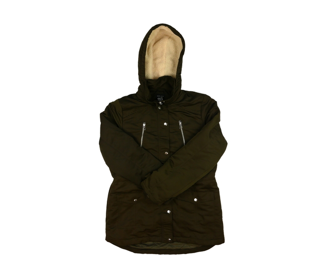 Tmavě khaki dlouhá bunda vel. 170 New Look