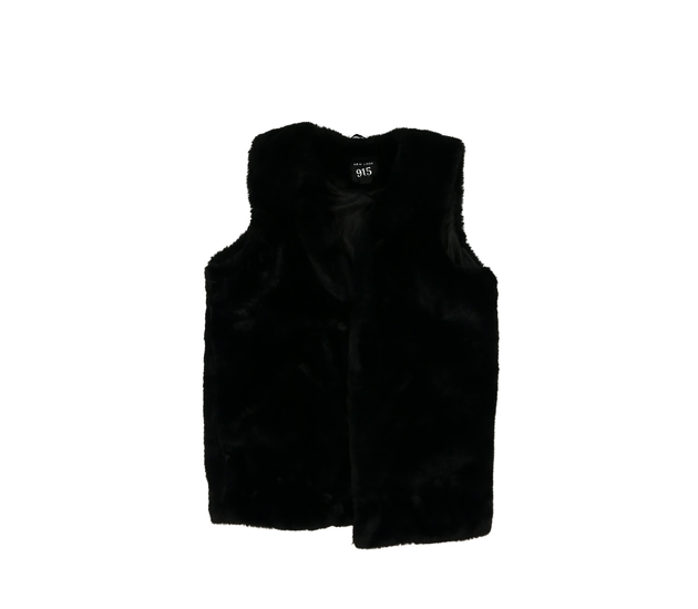 Černá kožíšková vesta New Look 